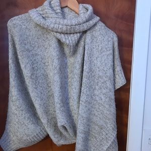 Magaschoni Droopy Neck Metallic Cropped Sweater